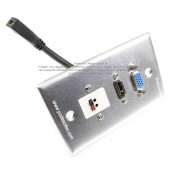 Placa Tapa Vga + HDMI 1.4 (4k+Ethernet+3D) pigtail + Audio con Terminal de Crimpeo Aluminio